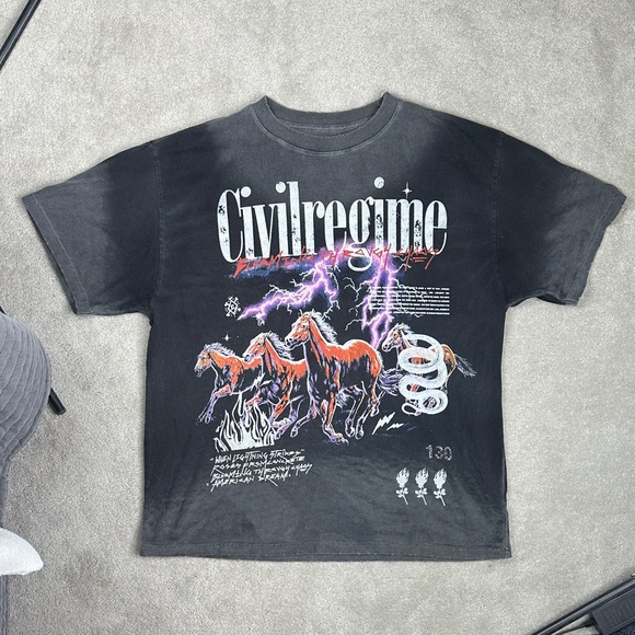 Civil Regime Black Graphic Tee - Picture 1 of 5